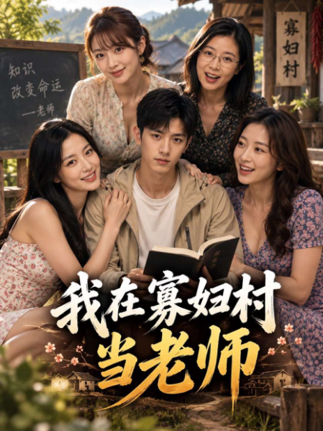 重生替嫁题材竖版海报，羽衣男女主角在红金殿宇前相拥